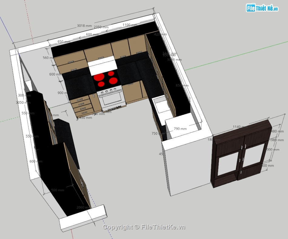 tủ bếp,sketchup tủ bếp,tủ,thư viện cửa các loại,thư viện tủ đồ